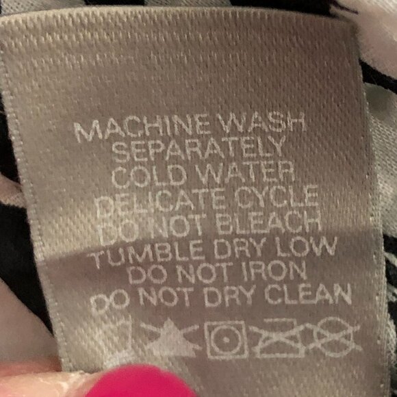 Liz CLAIBORNE - 100% Cotton Black & White Fully Lined A-Line Midi Skirt - Size 8 - Picture 6 of 6